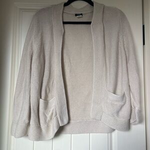 J.Crew Linen Open-front cardigan in an oatmeal color
